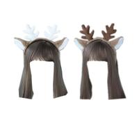 OhMill 2PCS Halloween Headband Deer Ears Animal Cosplay Christmas Costume Accessory Antler Headwear for Women Girls