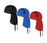 OhMill 3 Pcs Skull Cap Bandana Caps Cycling Caps Running Hat Mens Durag Cap Motor Bike Helmet Bandana Headband Helmet Liner Hat