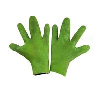 OhMill Adults Halloween Alien Hands Horrible Latex Gloves Funny Handwear Claws Props for Cosplay Halloween Party Gloves for Men Women, Green