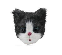 OhMill Cat Mask Halloween Animal Head Mask with Plush for Animal Costume