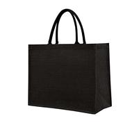 OhMill Daily Jute Shopper Bag With Padded Handles Reusable Linen Tote Shopping Bag Burlap Grocery Bag Eco-friendly Handbag Gift Bag Daily Casual Bag
