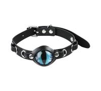 OhMill Evil Eye Necklace Gothic Choker Necklace Women Black Leather Choker | Adjustable 12"-16" Y2K Necklaces Punk Rock Outfits for Women