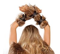 OhMill Faux Fur Arm Warmers Faux Fur Wrist Warmers Fur Viking Costume Women Wrist Cuff Womens Fancy Dress Costume Adults