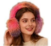 OhMill Faux Fur Fashion Winter Earmuffs Colorful Thickened Foldable Portable Ear Muffs Warmers for Women Men
