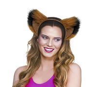 OhMill Fox Headband with Ears and Tail Set Plush Cat Wolf Bear Ears Headband Fox Costume Hair Band Adult Cosplay Head Accessories Hair Accessories for Carnival Halloween Theme Party