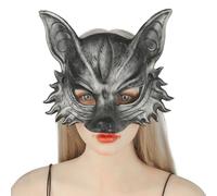 OhMill Fox Mask Wolf Masks Therian Mask Half Face Animal Cosplay Mask Halloween Party Cosplay Costume