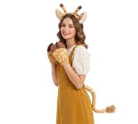 OhMill Giraffe Costume Set Ears Hooves & Tail Headband Animal Costume Set