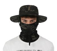 OhMill Jungle Camo Bucket Hat Fisherman Hat Balaclava Set Thin Breathable UV Protection Sun Hat Cap for Men Women