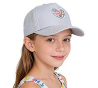 OhMill Kids Heart Sequin Glittering Baseball Cap Wide Brim UV Protection Sun Hat for 3-12 Years Old Girls Boys Summer (Grey)