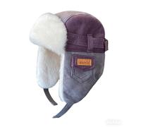 OhMill Kids Winter Trapper Hat Windproof Fleece Lined Ski Hat with Ear Protection for Girls Boys Purple
