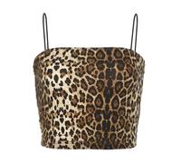 OhMill Leopard Print Top Y2K Crop Tops for Women Leopard Print Cami Top Backless Going Out Tops for Women