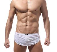 OhMill Mens Sexy Boxer Shorts Men's Thong Underwear Breathable Boxer Briefs Mens Sexy Underwear for The Bedroom Low Rise White
