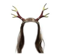 OhMill Realistic Halloween Deer Headband Animal Cosplay Costume Prop Antler Headwear Fancy Dress for Adults
