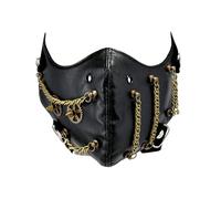 OhMill Steampunk Masks PU Leather Face Masks Skull Mask Half Face Halloween Costume Cosplay Gimp Masks for Men