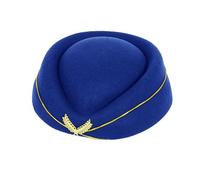 OhMill Stewardess Hat Flight Attendant Hat Vintage Stewardess Outfit British Berets Blue Beret Costume Cosplay