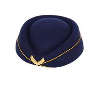 OhMill Stewardess Hat Flight Attendant Hat Vintage Stewardess Outfit British Berets Blue Beret Costume Cosplay