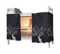 OhMill Students Dormitory Bunk Bed Curtain Drapery Lightproof Dustproof Canopy Spread Blackout Moveable Curtains for Dorm Room, 1.2x2m, Deer