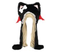 OhMill Students Girls' Cat Ear Hat Winter Cute Lace Earflap Angel Plush Hat Cap Cat Cosplay Halloween Costume Headwear Women
