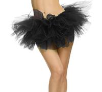 OhMill Under Skirt Short Tutu 6 Layered Tulle Skirts Black Mini Skirt Black Tutus Puffy Tutu Skirts for Women