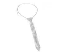 OhMill Unisex Luxury Rhinestone Tie Necklace Glitter Tie Diamond Collar Neck Jewellery Fashionable Ornaments Gift Accessories Costume Accessory for Night Club Show Disco Carnival Halloween, Rhinestone