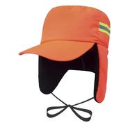 OhMill Unisex Winter Thickened Ski Cap Trapper Hat Hat Reflective Outdoor Sanitation Workers Hat With Ear Flap Warmer Thermal Baseball Cap Hat, Orange