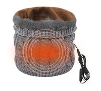 OhMill USB 3 Heating Modes Scarf Knitted Scarves Plush Padded Neck Warmer Tube Heated Thermal Winter Scarf for Women Men, Grey