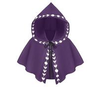 OhMill Vintage Medieval Cowl Hat Poncho Halloween Hooded Cape Cosplay Costume Cloak Adult Vampire Death Devil Cloak