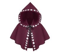 OhMill Vintage Medieval Cowl Hat Poncho Halloween Hooded Cape Cosplay Costume Cloak Adult Vampire Death Devil Cloak