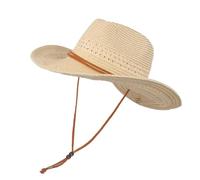 OhMill White Cowboy Hat for Women Straw Cowboy Hats Trilby Fedora Panama Hat for Men Wide Brim Sun Hats for Women UK
