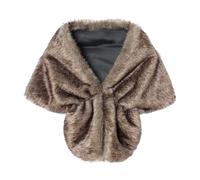OhMill Women's Faux Fur Shawl Cape for Dresses Winter Warm Faux Furry Poncho Evening Party Shoulder Wrap Warmer