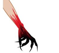 OhMill Women's Halloween Claws Gloves Bloody Ghost Monster Elbow Long Animated Paws Gloves With Long Nails Cosplay Costume Accessory (Bloody, one size)