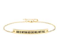 Ohmique Dont Let The Hard Days Win Bracelet - Gold Don't Let The Hard Days Win Bracelet Motivational Bangle Stainless Steel Engraved Words, Inspirational Chain Jewelry Gifts for Women Friend, M, Zinc