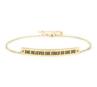 Ohmique Dont Let The Hard Days Win Bracelet - Gold Don't Let The Hard Days Win Bracelet Motivational Bangle Stainless Steel Engraved Words, Inspirational Chain Jewelry Gifts for Women Friend, M, Zinc