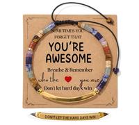 Ohmique Dont Let The Hard Days Win Bracelet - Gold Hard Day Motivational Bangle Stainless Steel Engraved Words, Inspirational Chain Jewelry Gifts for Women Friend, M, Zinc, no gemstone