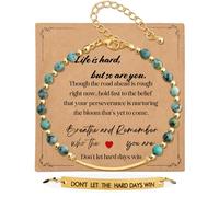 Ohmique Dont Let The Hard Days Win Bracelet - Gold Hard Day Motivational Bangle Stainless Steel Engraved Words, Inspirational Chain Jewelry Gifts for Women Friend, M, Zinc, no gemstone