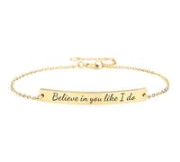 Ohmique Remember Who The F You Are Bracelet - Remember Who You Are Chain, Motivational Bangle Stainless Steel Engraved Words, Inspirational Chain Jewelry Gifts for Women Friend, M, Zinc, no gemstone