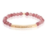 Ohmique Remember Who The F You Are Bracelet - Remember Who You Are Chain, Motivational Bangle Stainless Steel Engraved Words, Inspirational Chain Jewelry Gifts for Women Friend, M, Zinc, no gemstone