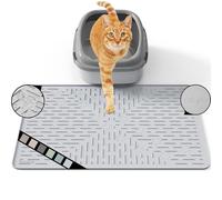 OHMO Cat Litter Mat 60 x 40 cm Light Grey Premium Silicone Trapping Mat, Easy to Clean Waterproof Kitty Under Box Trapping Mat, Keep The Floor Tidy