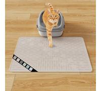 OHMO Cat Litter Mat Large Trapping Mat Premium Silicone Rubber 23.5x16 Semi Clear, Waterproof and BPA Free Kitty Litter Box Mat, Easy to Clean and Keeps The Floor Tidy