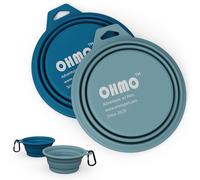 OHMO Collapsible Dog Bowl, (2 Pack 400ml) Premium Silicone Pet Water Bowls for Cats & Dogs, Portable Dog Travel Bowls Foldable for Outdoor Camping Hiking