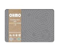 OHMO Dog Food Mat, Waterproof Silicone Cat Food Mat with Raised Edge, Galaxy Pattern Pet Feeding Mat Placemat, Non-Skid Cat Dog Bowl Mat (Grey, 60 * 40cm)