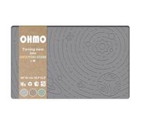 OHMO Dog Food Mat, Waterproof Silicone Cat Food Mat with Raised Edge, Galaxy Pattern Pet Feeding Mat Placemat, Non-Skid Cat Dog Bowl Mat (Grey, 48 * 30cm)