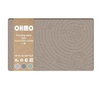 OHMO Dog Food Mat, Waterproof Silicone Cat Food Mat with Raised Edge, Galaxy Pattern Pet Feeding Mat Placemat, Non-Skid Cat Dog Bowl Mat (Beige, 48 * 30cm)