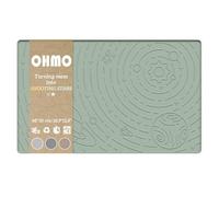 OHMO Dog Food Mat, Waterproof Silicone Cat Food Mat with Raised Edge, Galaxy Pattern Pet Feeding Mat Placemat, Non-Skid Cat Dog Bowl Mat (Light Green, 48 * 30cm)
