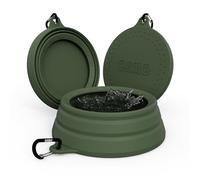 OHMO Large Non Spill Collapsible Dog Bowl, 1000 ml, Camo Green