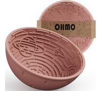 OHMO Lick Mat Dog Wobble Bowl, Lick Mat for Dogs Cats, Anti Slinging Bowl with Star Pattern for Anxiety Relief & Slow Feeding, Made of Food-Grade Silicone, Coral