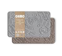OHMO Licky Mats for Dogs and Cats 2 Pcs, Dog Lick Mats with Suction Cups Easy to Clean Pet Slow Feeder, Space Star Licking Pad for Anxiety Relief and Boredom Reduction (25x15cm, Light Grey&Beige)