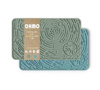 OHMO Licky Mats for Dogs and Cats 2 Pcs, Dog Lick Mats with Suction Cups Easy to Clean Pet Slow Feeder, Space Star Licking Pad for Anxiety Relief (25x15cm, Light Blue&Light Green)