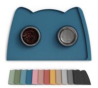 OHMO Silicone Cat Food Mat with Side Pocket, 60x38cm, Teal