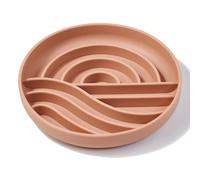 OHMO Slow Feeder Dog Bowl, Cat&Puppy, Sunrise Pattern, 20cm, Coral